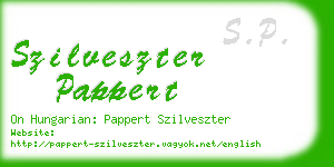 szilveszter pappert business card